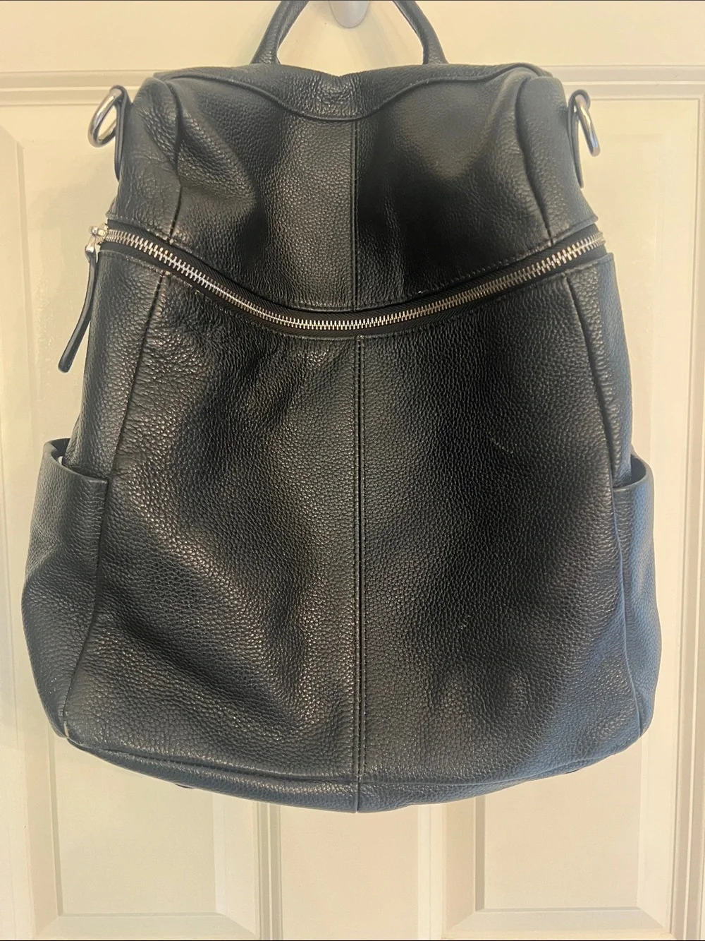 Black Leather Backpack Purse - Versatile Everyday Bag